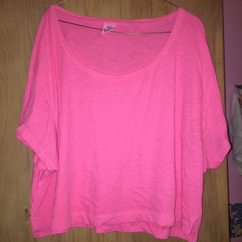 PINK Victoria Secret Hot Pink Crop Top